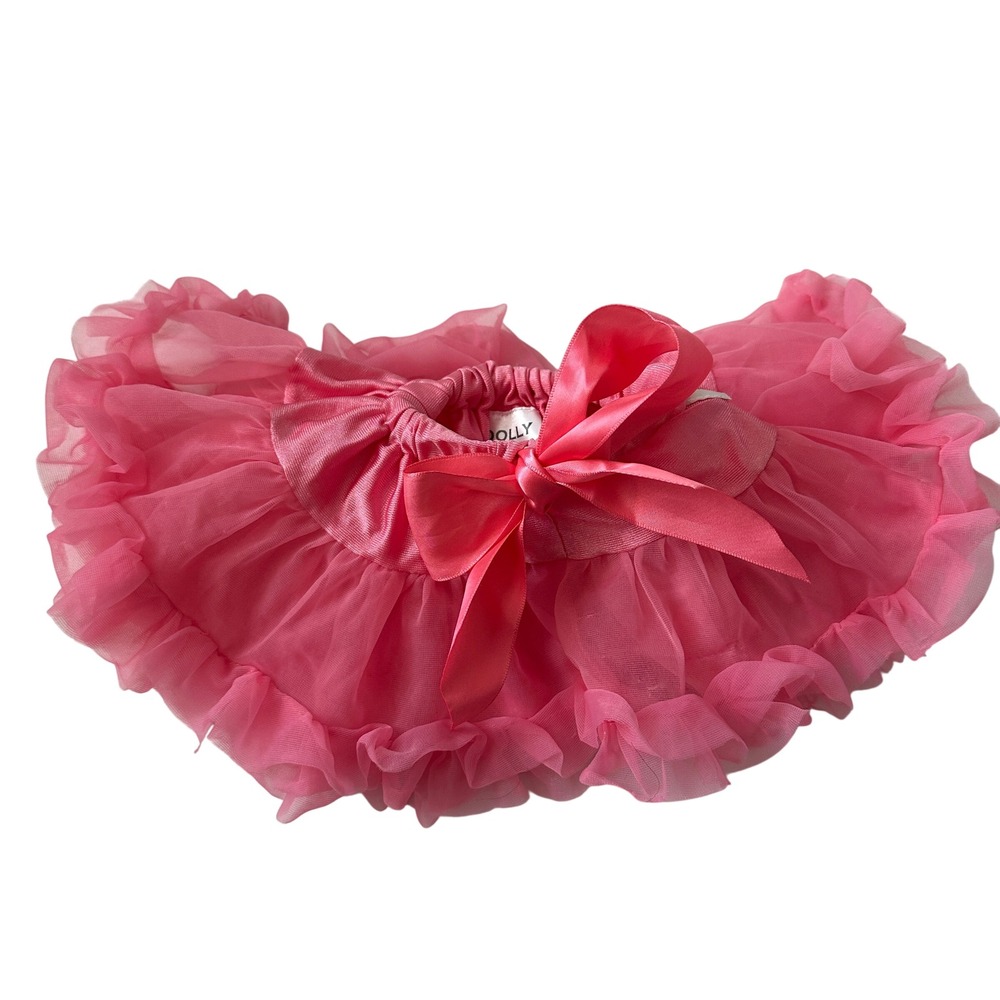 DOLLY by Le Petit Tom Doll Pettiskirt Tutu Bubblegum Pink Chiffon Ruffle Skirt